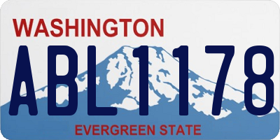 WA license plate ABL1178