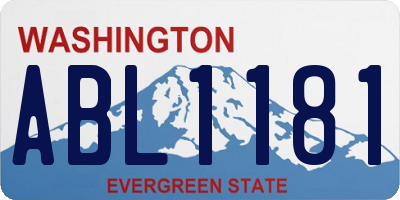 WA license plate ABL1181