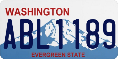 WA license plate ABL1189
