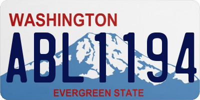 WA license plate ABL1194
