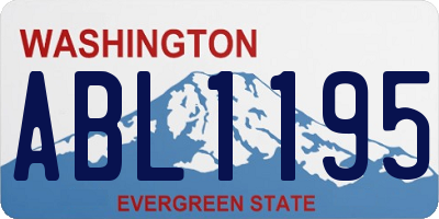 WA license plate ABL1195