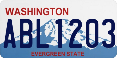 WA license plate ABL1203