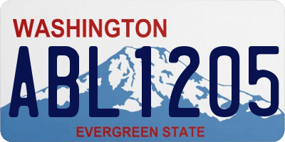 WA license plate ABL1205