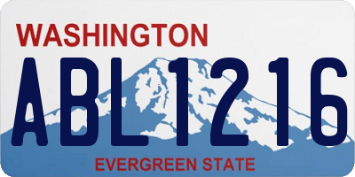 WA license plate ABL1216