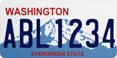 WA license plate ABL1234