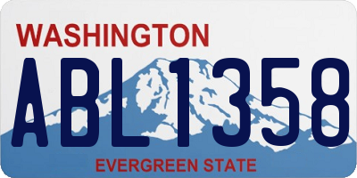 WA license plate ABL1358