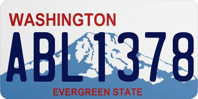 WA license plate ABL1378