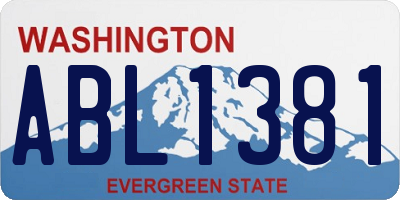 WA license plate ABL1381