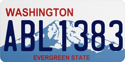 WA license plate ABL1383