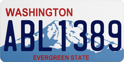 WA license plate ABL1389