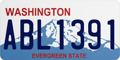 WA license plate ABL1391