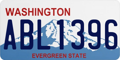 WA license plate ABL1396
