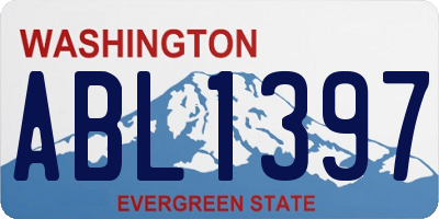 WA license plate ABL1397