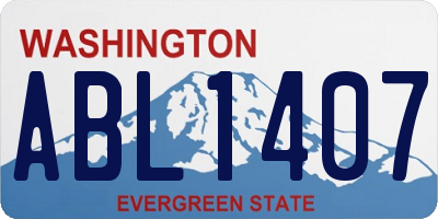 WA license plate ABL1407