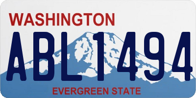 WA license plate ABL1494