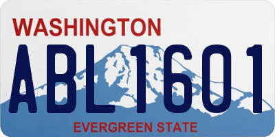 WA license plate ABL1601
