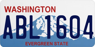 WA license plate ABL1604