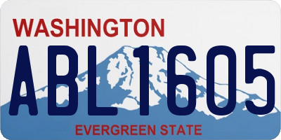WA license plate ABL1605