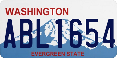 WA license plate ABL1654