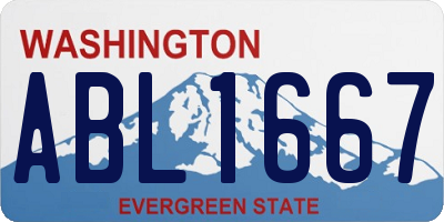 WA license plate ABL1667