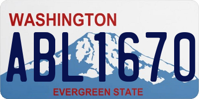 WA license plate ABL1670
