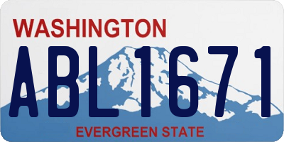 WA license plate ABL1671