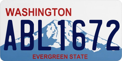WA license plate ABL1672