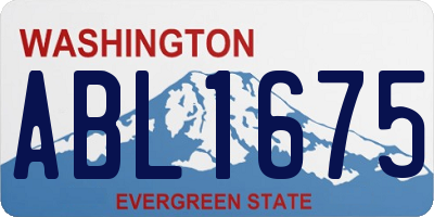 WA license plate ABL1675