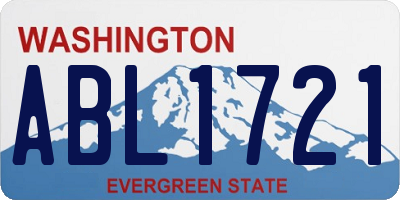 WA license plate ABL1721