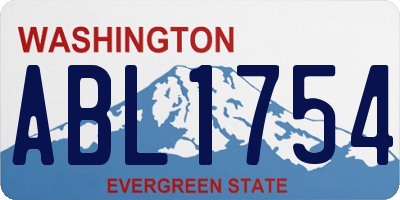 WA license plate ABL1754