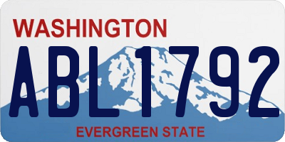 WA license plate ABL1792