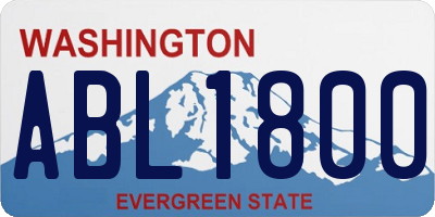 WA license plate ABL1800