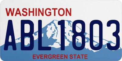 WA license plate ABL1803