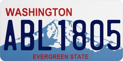 WA license plate ABL1805