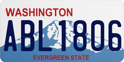 WA license plate ABL1806