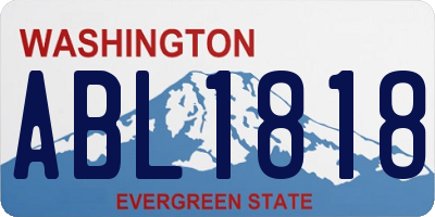WA license plate ABL1818