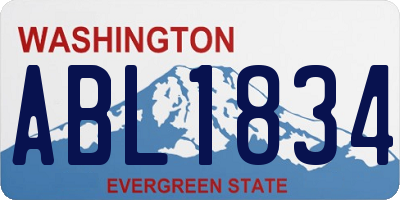 WA license plate ABL1834
