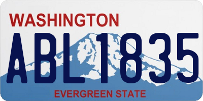 WA license plate ABL1835