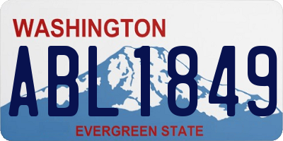 WA license plate ABL1849