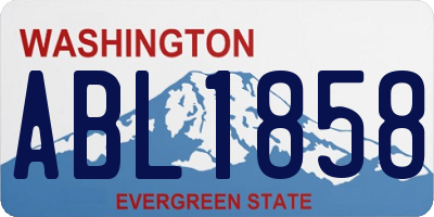 WA license plate ABL1858