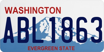 WA license plate ABL1863