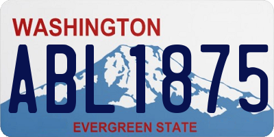 WA license plate ABL1875