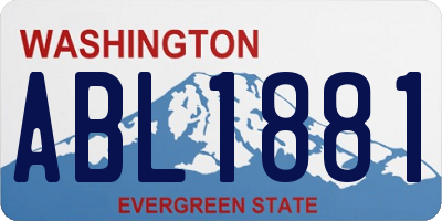 WA license plate ABL1881
