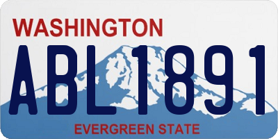 WA license plate ABL1891