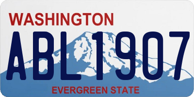 WA license plate ABL1907