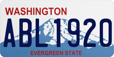 WA license plate ABL1920