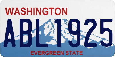WA license plate ABL1925