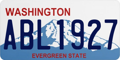 WA license plate ABL1927