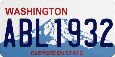 WA license plate ABL1932