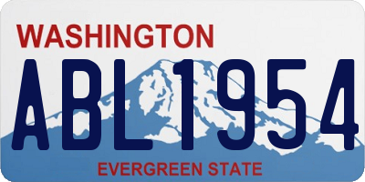 WA license plate ABL1954